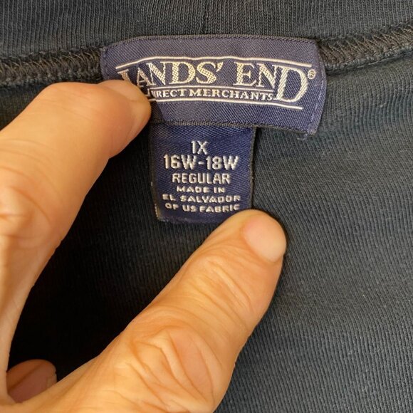 Lands End Women's Sweater Size 1X V-Neck Cardigan Button Front Blue Casual - Picture 5 of 11